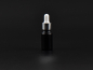 Preview: Schwarzglasflasche 10ml, mit Pipette silber