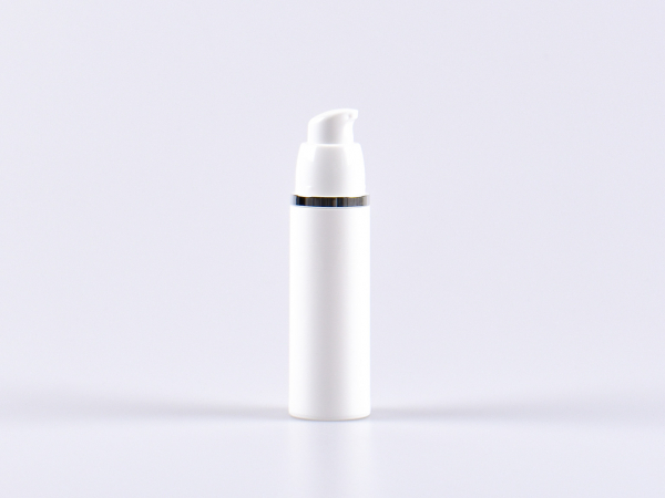 Airless Dispenser, 30ml, weiss mit Silberring