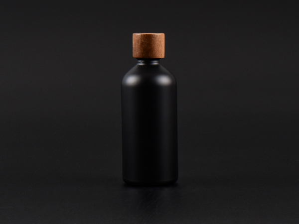 Schwarzglasflasche 100ml, mit Schraubverschluss Walnut