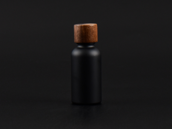 Schwarzglasflasche 30ml, mit Schraubverschluss Walnut