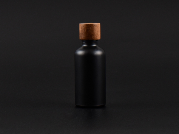 Schwarzglasflasche 50ml, mit Schraubverschluss Walnut