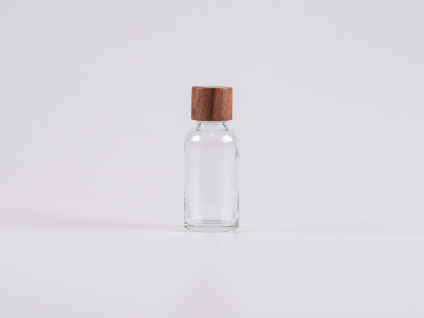 Klarglasflasche 50ml, mit Schraubverschluss Walnut