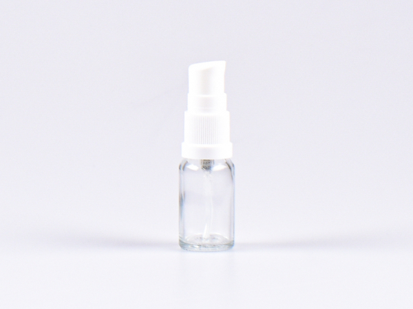 Klarglasflasche 10ml, mit Lotionspumpe Kunststoff