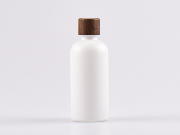 Weissglasflasche 100ml, mit Schraubverschluss Walnut