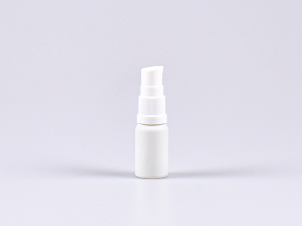 Weissglasflasche 10ml, mit Lotionspumpe Kunststoff