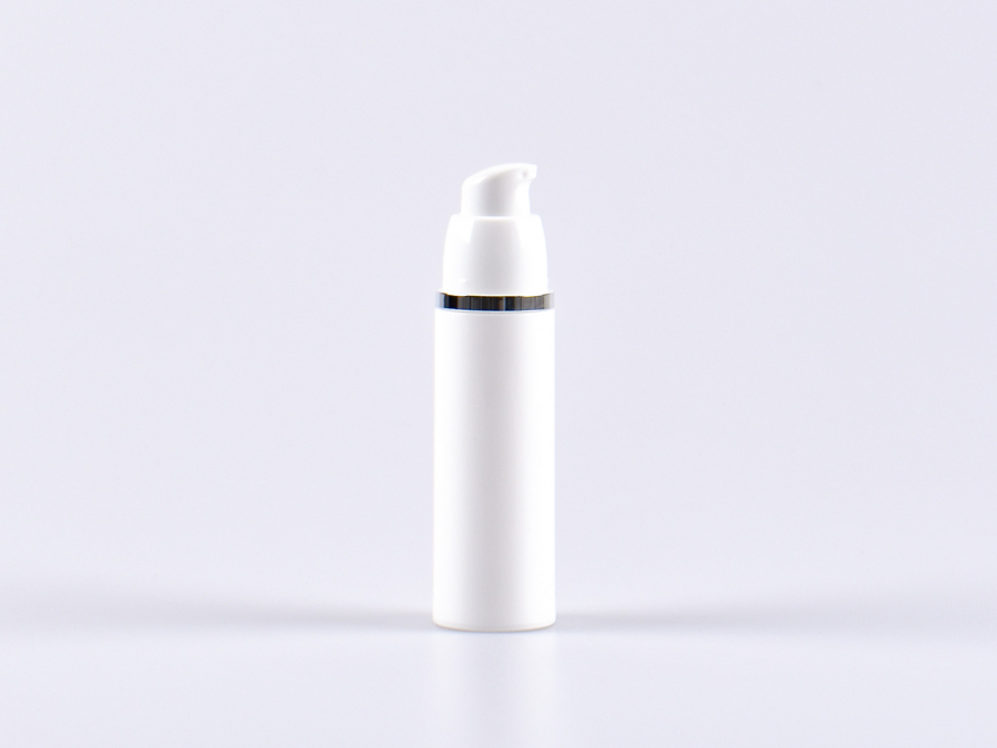 Airless Dispenser, 30ml, weiss mit Silberring