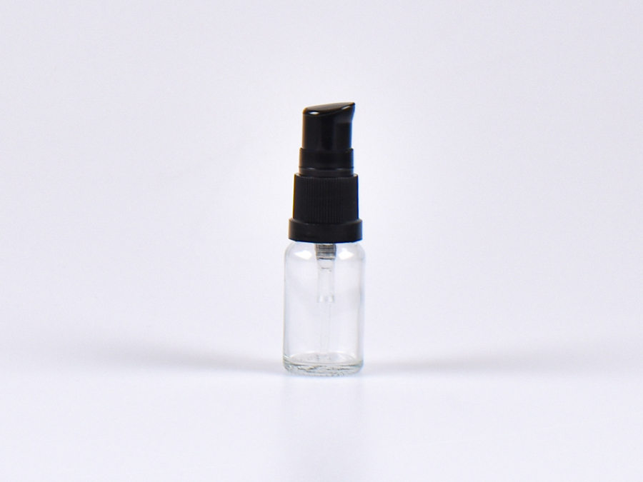 Klarglasflasche 10ml, mit Lotionspumpe Kunststoff