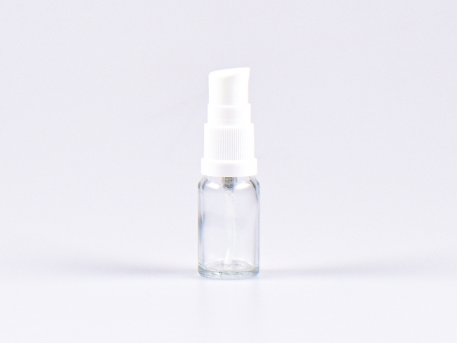 Klarglasflasche 10ml, mit Lotionspumpe Kunststoff