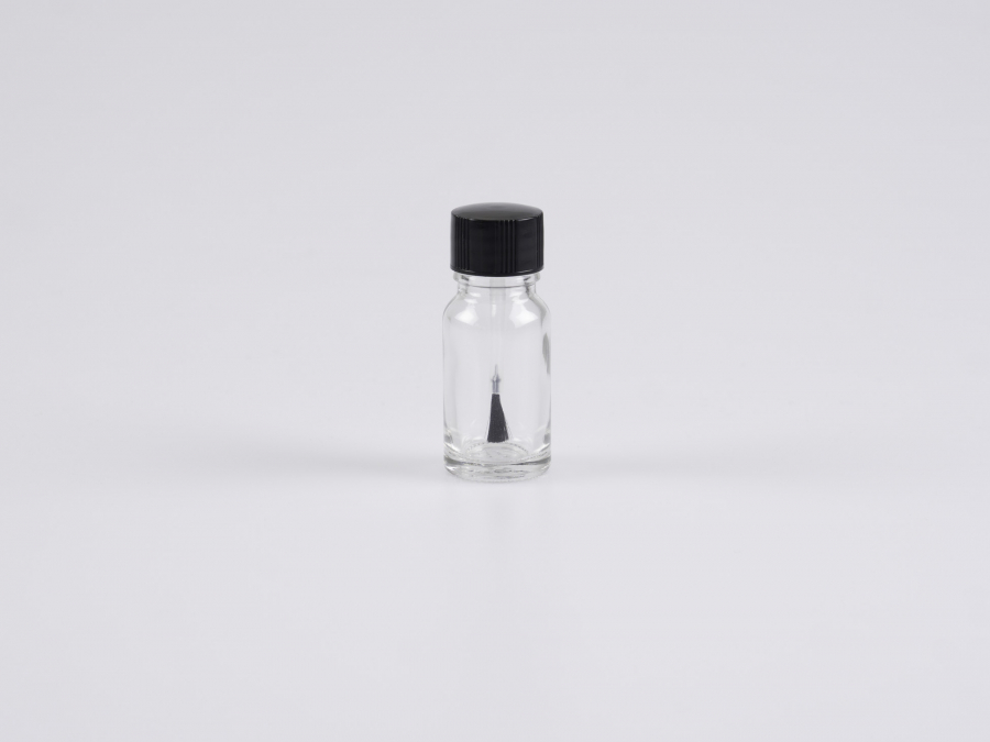 Klarglasflasche 10ml, mit Pinselmontur