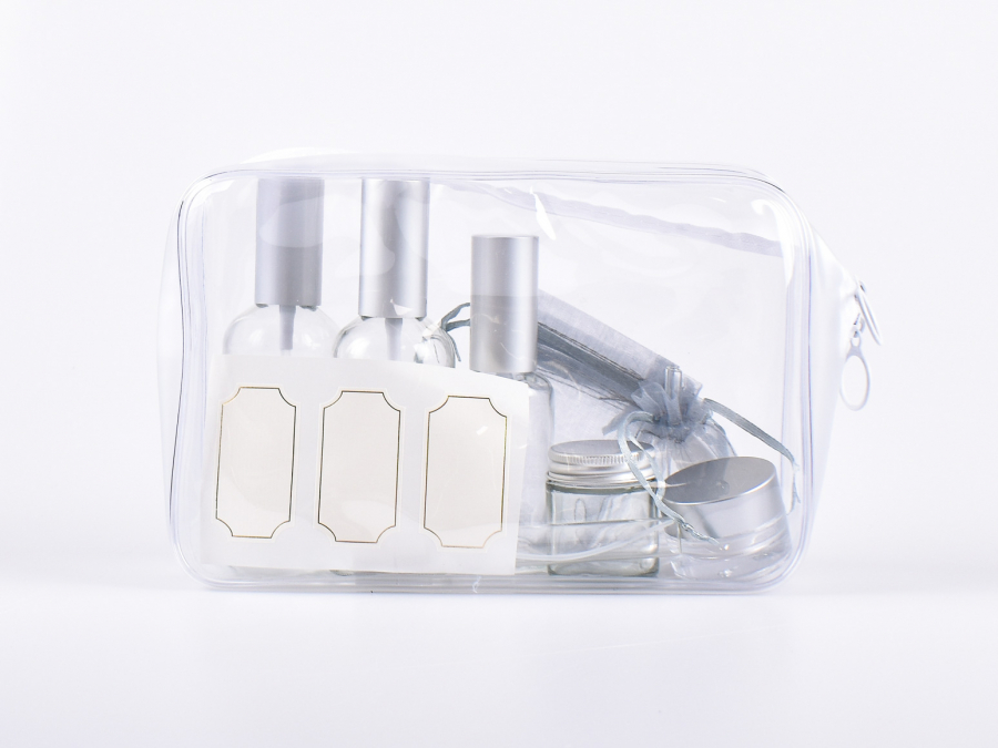 Reise-Set, Make-up Tasche, Beauty Case, Reisebeutel, Glas, (15-teilig), Sie sparen 20%