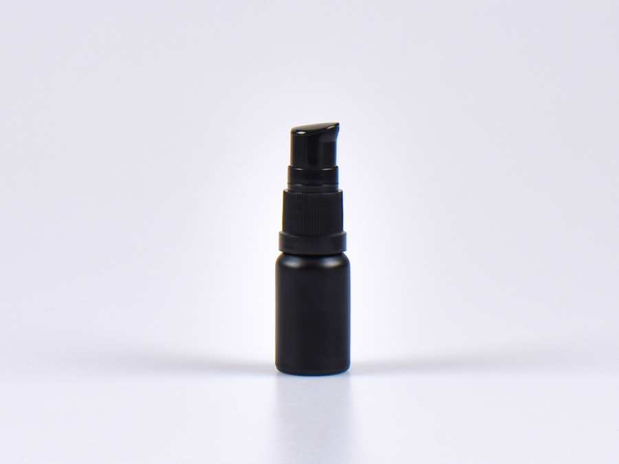 Schwarzglasflasche 10ml, mit Lotionspumpe Kunststoff