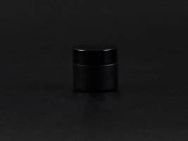 Schwarzglasdose, 10ml, mit Deckel schwarz