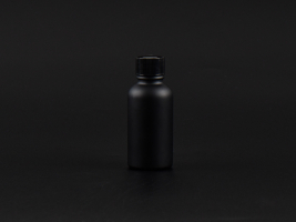 Schwarzglasflasche 30ml, mit Pinselmontur