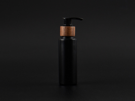 Flasche "Tara" 100ml, matt-schwarz, mit Dispenser Walnut