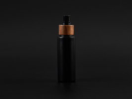 Flasche "Tara" 100ml, matt-schwarz, mit Lotionspumpe Walnut