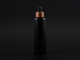Flasche "Tara" 250ml, matt-schwarz, mit Lotionspumpe Walnut