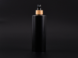 Flasche "Tara" 450ml, matt-schwarz, mit Zerstäuber Bambus