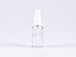 Klarglasflasche 30ml, mit Lotionspumpe Kunststoff