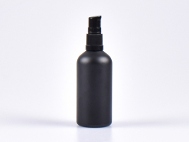 Schwarzglasflasche 100ml, mit Lotionspumpe Kunststoff