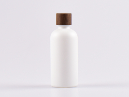 Weissglasflasche 100ml, mit Schraubverschluss Walnut